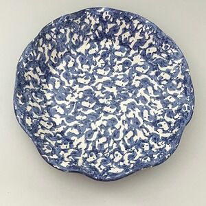 Conner‎ Prairie Pottery Bowl Unisex 9.5in Blue White Vintage 1995 Spongeware